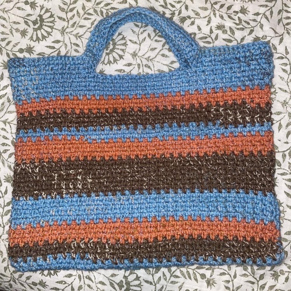 Colorful Striped Crochet Tote‎ Bag